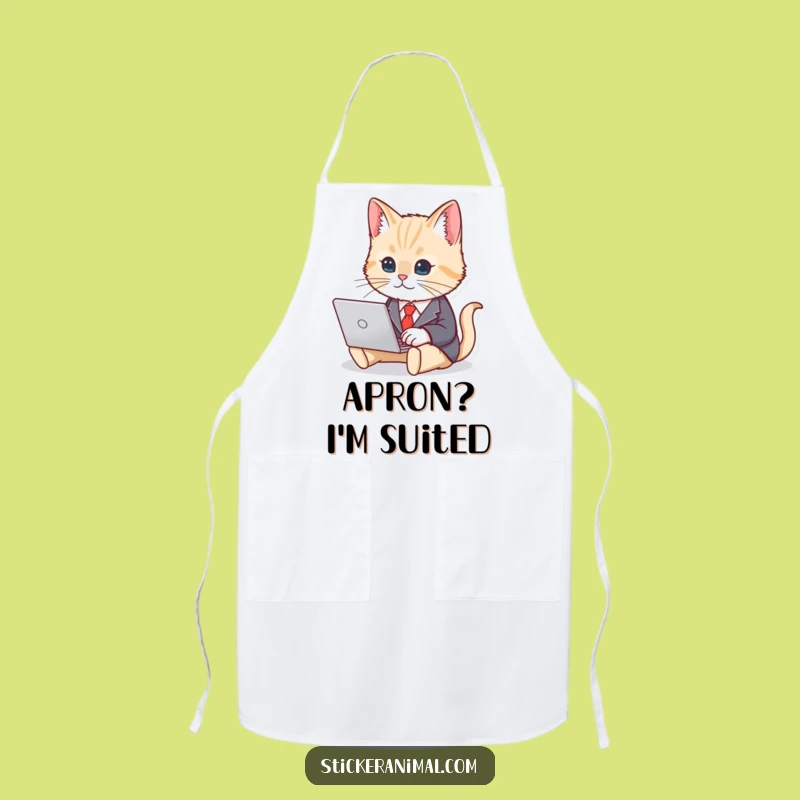 Funny Cat Business Suit Apron - Hilarious Chef's Accessory for Professionals