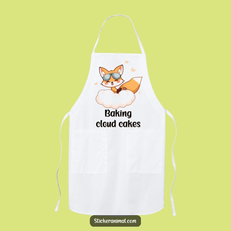 Funny Fox Chef Apron: Cloud Pilot Adventure, Humorous Kitchen Gift