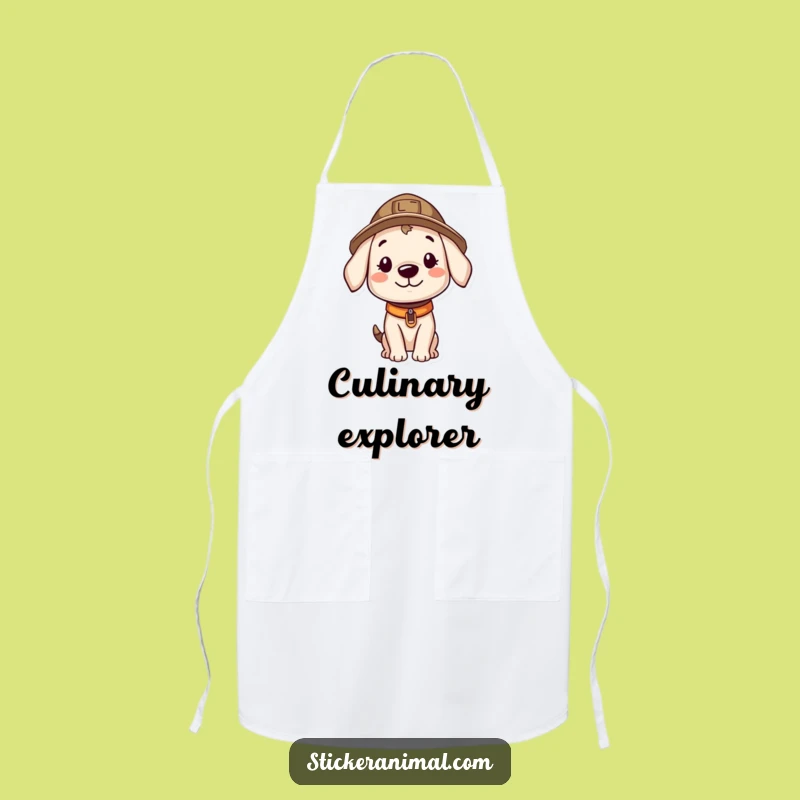 Funny Explorer Puppy Apron: Cook Up Adventures With Hilarious Curiosity