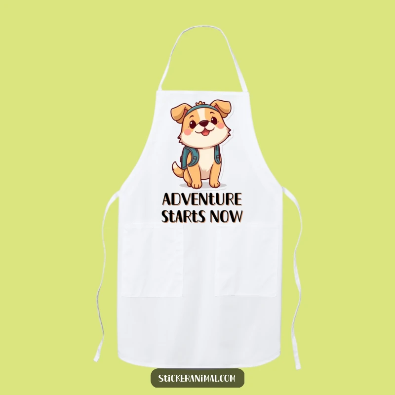 Funny Bouncing Dog Adventure Apron, a Hilarious Gift for Kitchen Explorers