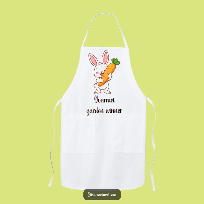 Funny Bunny Carrot Trophy Apron: Cook Up Wins With Hilarious Style
