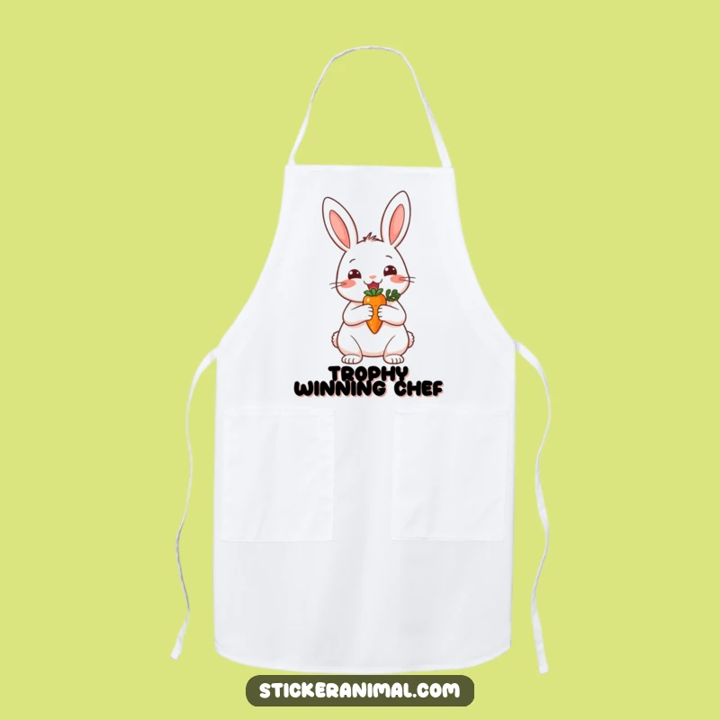 Funny Cheerful Rabbit Apron - Cook with Winning Spirit, a Perfect Funny Gift!