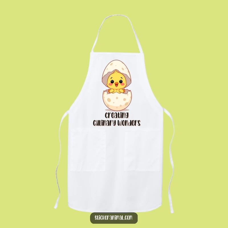 Funny Chick Hatching Apron: Surprised Baby Bird, Kitchen Delight
