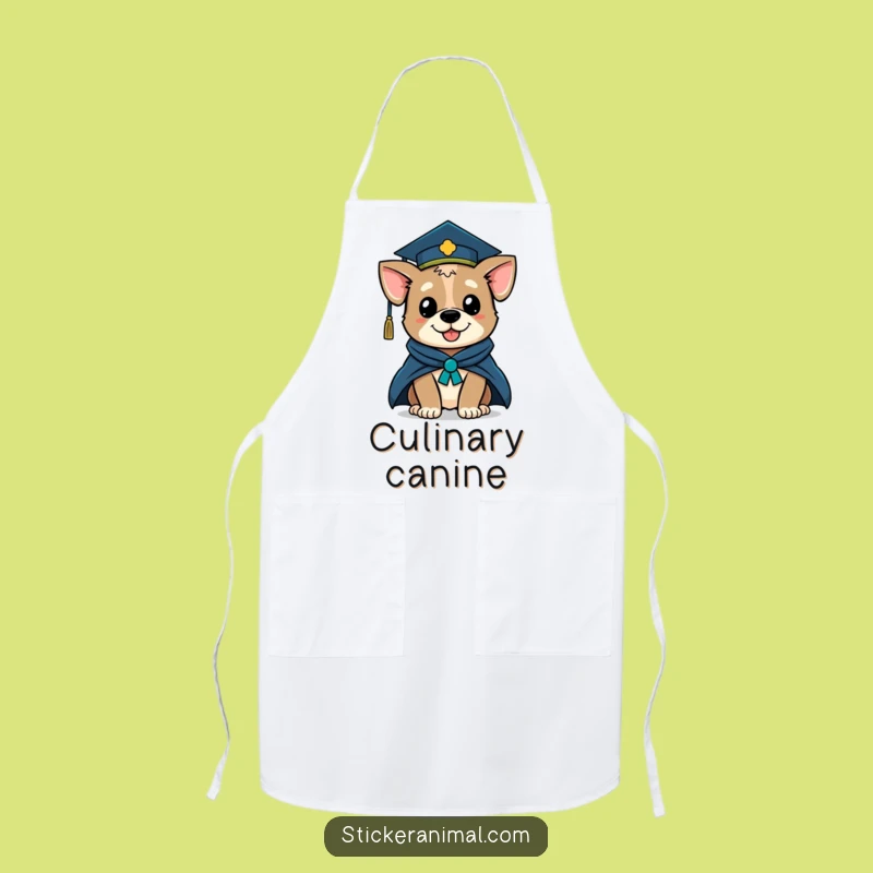 Funny Graduation Dog Apron: Winking Scholar Pup, Perfect Chef Gift