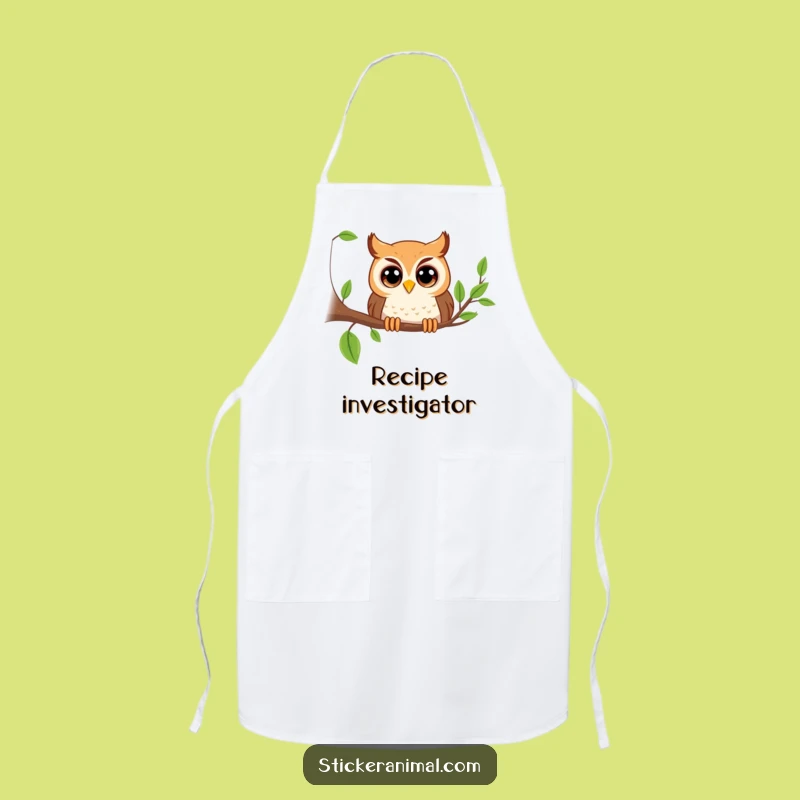 Funny Owl Big Eyes Apron: Playful Chef Owl, Perfect Kitchen Funny Gift!