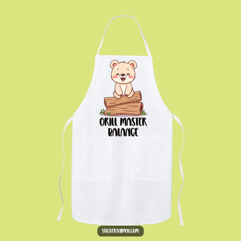 Funny Bear Cub Apron - Cook with Woodland Humor and Balancing Flair