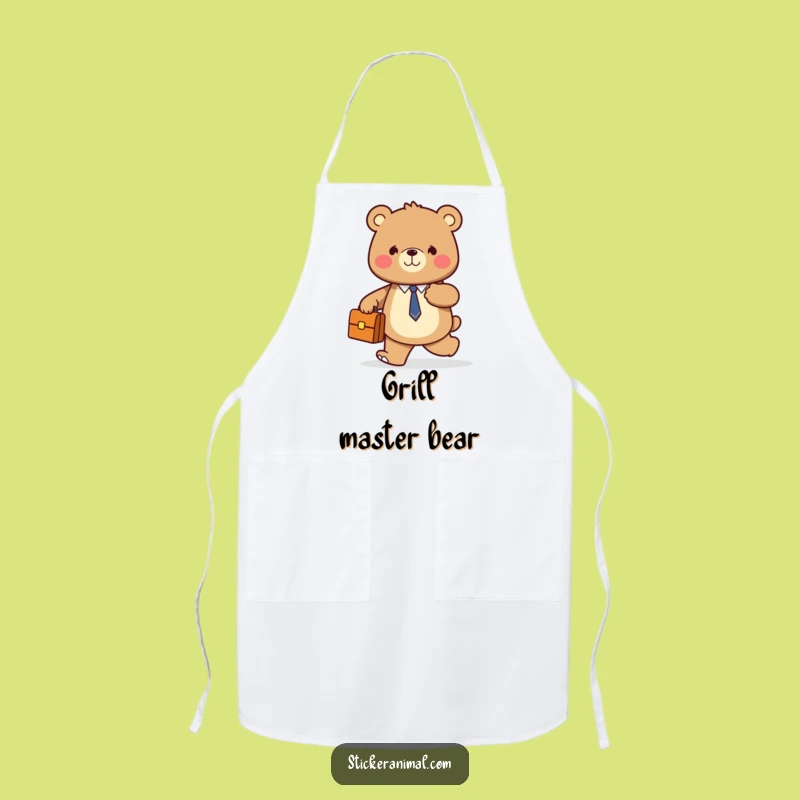 Funny Bear Kitchen Apron: Humorous Cooking Gear for Confident Chefs