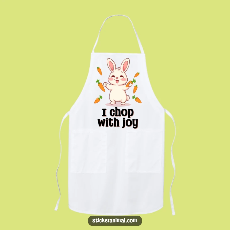 Funny Rabbit Juggling Apron: Giggling Chef Bun, Perfect Kitchen Funny Gift!