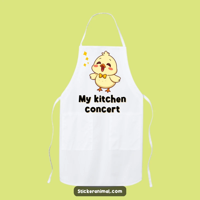 Funny Chirping Chick Singing Apron, a Hilarious Gift for Kitchen Crooners