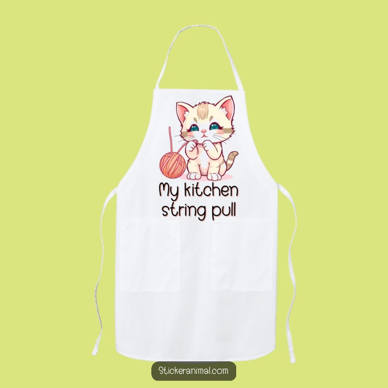 Funny Kitten Kitchen Apron: Curious Cat Chef Gift
