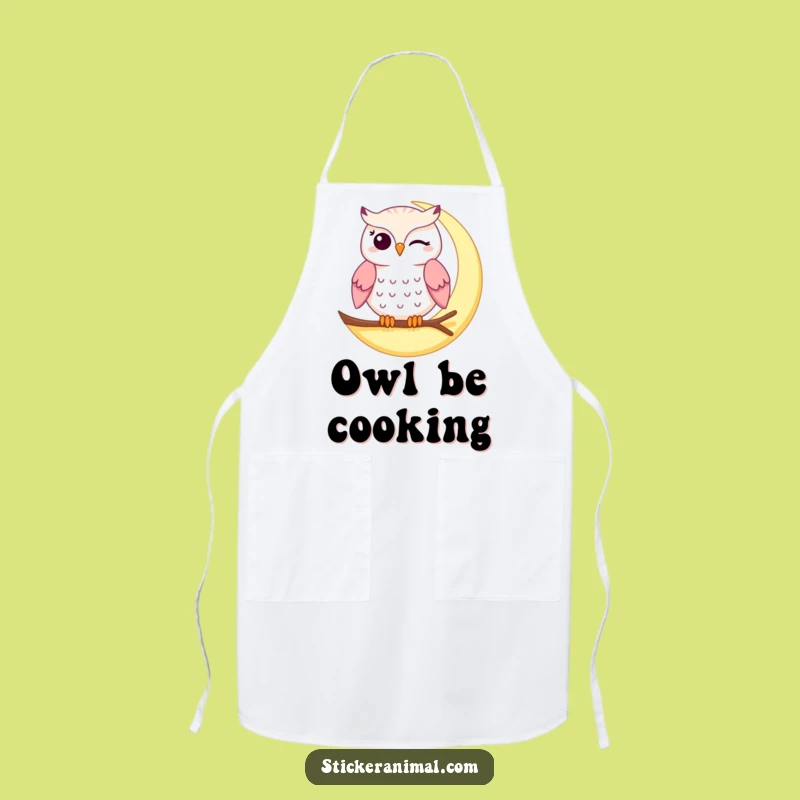 Funny Winking Owl Apron - Cook Up Laughs in the Kitchen