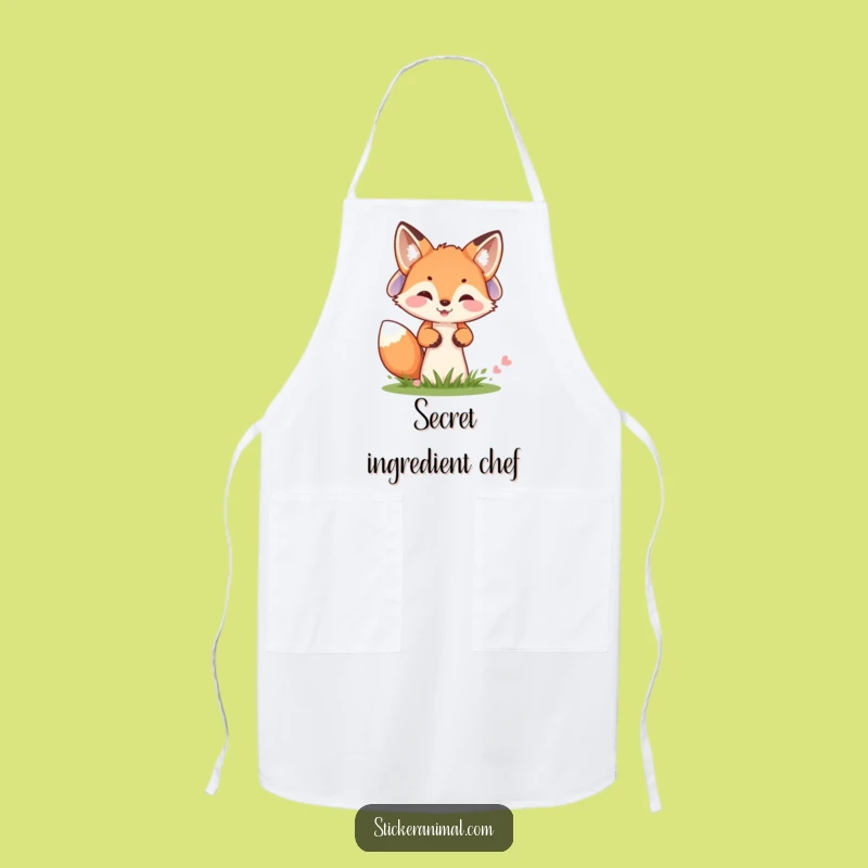 Funny Fox Cub Apron - Cook with Woodland Mischief and Playful Flair