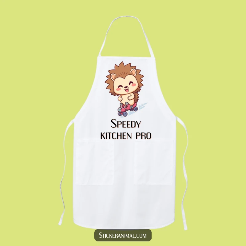 Funny Hedgehog Roller Skater Apron: Cook & Laugh, Your Kitchen's New Best Friend!