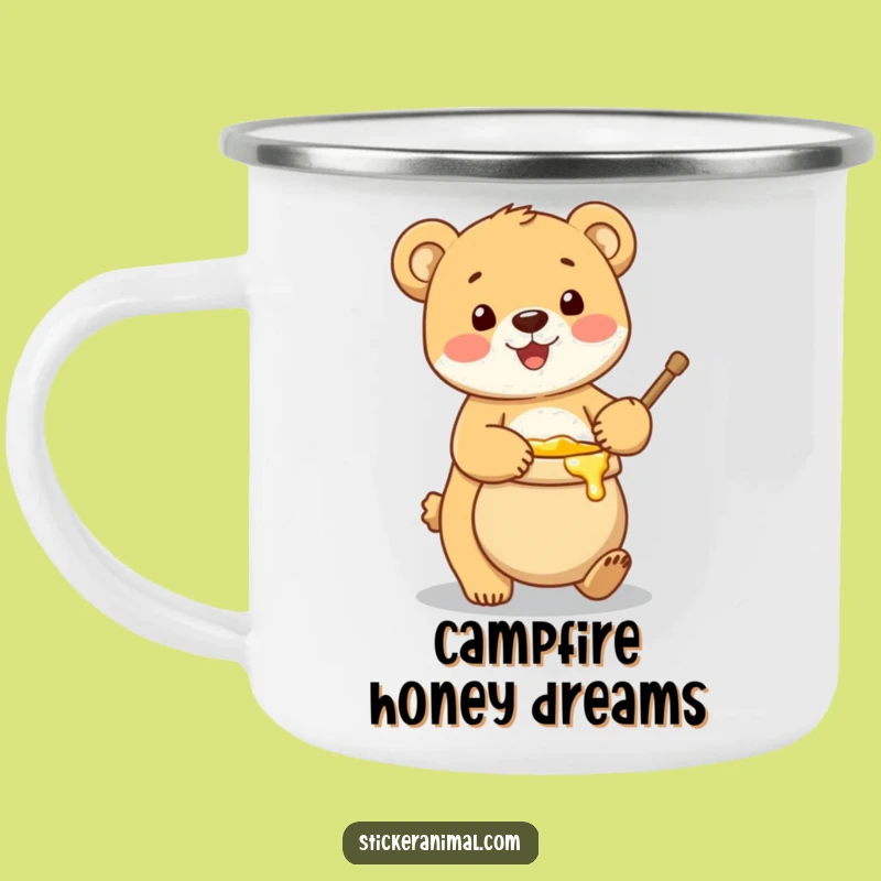 Funny Bear Cub Honey Pot Camping Mug: Sweet Adventures and Hilarious Sips
