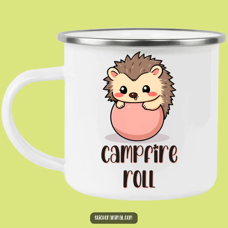 Funny Hedgehog Camping Mug - Cozy Campfire Companionship