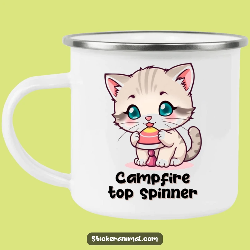 Funny Kitten Balance Camping Mug - Adventure in Focus - Cheerful Funny Gift!