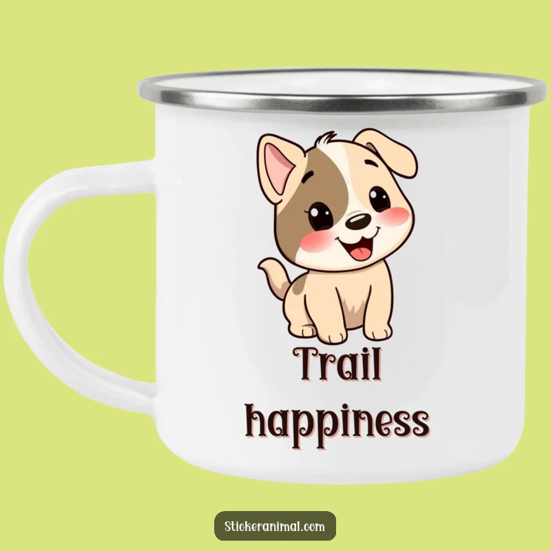 Funny Dog Campfire Mug: Enthusiastic Wagging Tail Outdoor Gift