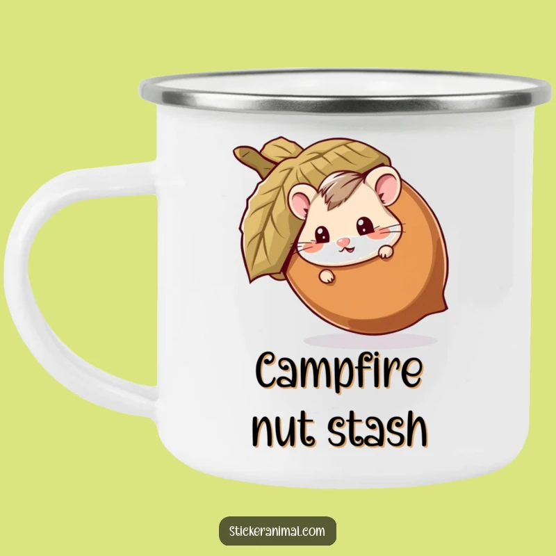 Funny Hamster Acorn Camping Mug: Adventure Fuelled By Hilarious Mischief