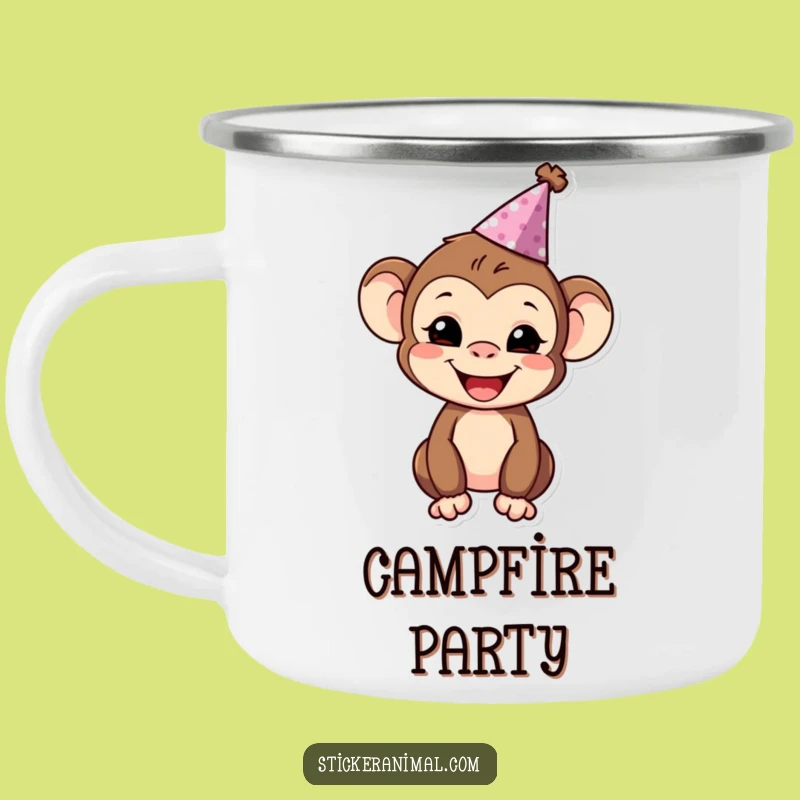 Funny Monkey Party Camping Mug: Your Cheerful Companion for Outdoor Celebrations