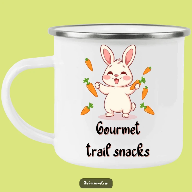 Funny Rabbit Juggling Camping Mug: Durable Bunny Fun, Perfect Outdoor Funny Gift!