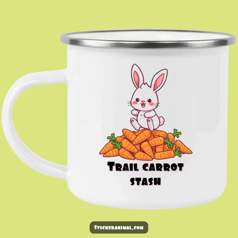 Funny Campfire Rabbit Mug: Playful Carrot Hopper Outdoor Gift