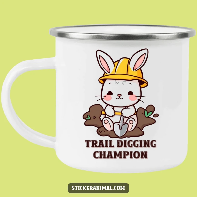 Funny Bunny Explorer Mug: Construction Critter Digging, Rugged & Hilarious Gift
