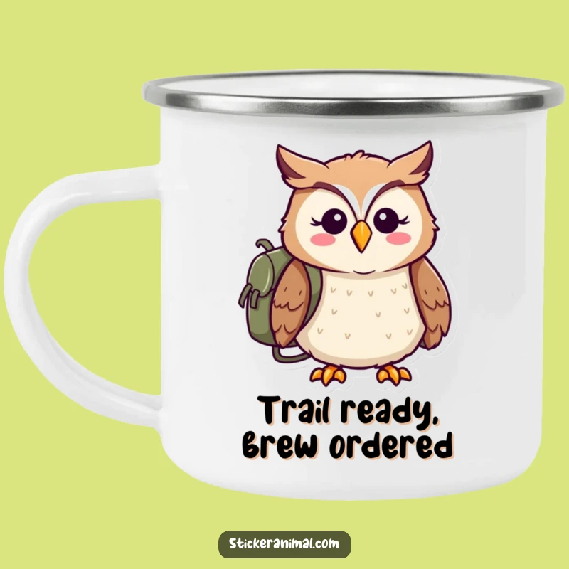 Funny Owl Adventure Camping Mug: Durable Explorer, Outdoor Humor