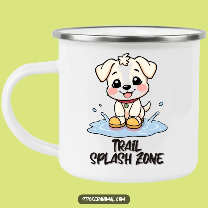 Funny Puppy Splash Camping Mug - Adventure Sip - Cheerful Funny Gift!