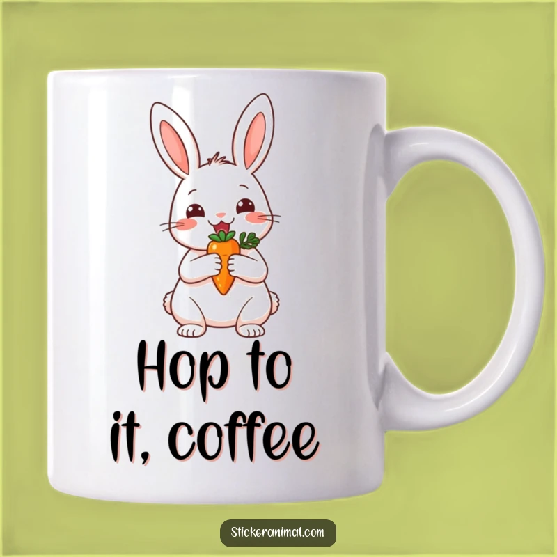 Funny Cheerful Rabbit Trophy Mug - Victory Humor for Carrot Lovers, Perfect Gift!