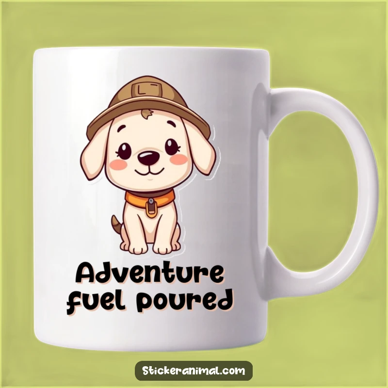 Funny Explorer Puppy Mug: Curious Adventures Await With This Hilarious Gift