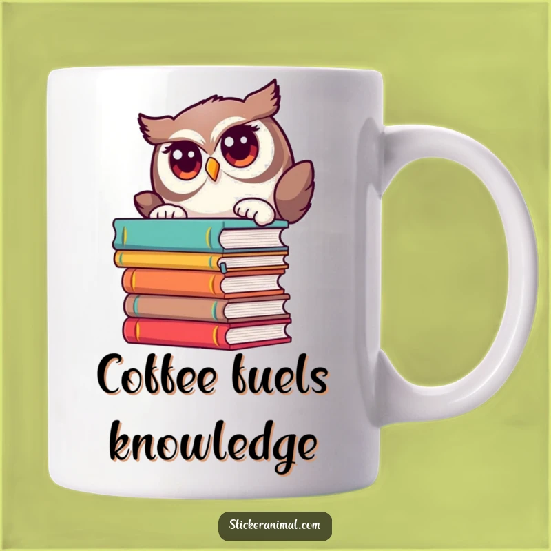 Funny Owl Book Mug: Curious Character Peek Surprise, Perfect Gift