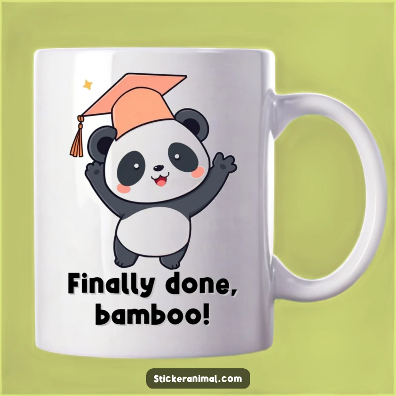Funny Panda Graduation Mug - Celebrating Achievements with a Joyful Toss - Perfect Funny Gift!