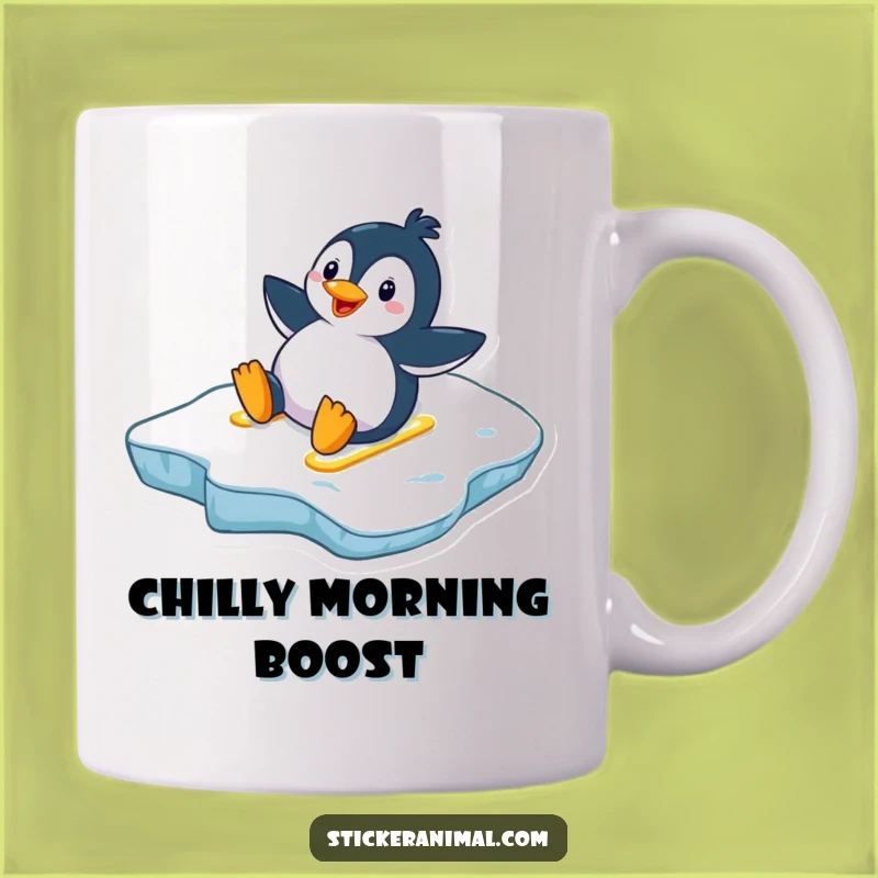 Funny Penguin Slide Mug - A Delightful Winter Gift for Penguin Lovers