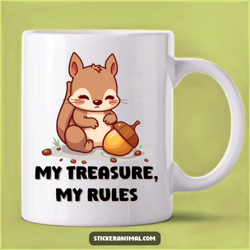 Funny Squirrel Mug: Mischievous Acorn Burying Gift for Nutty Friends