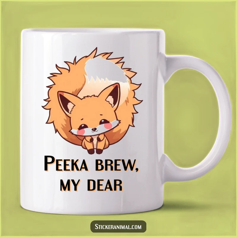 Funny Fox Peek Mug: Sly Creature, Perfect Whimsical Gift for Adults