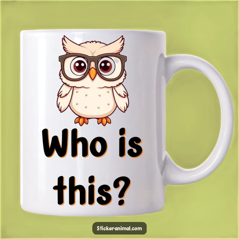 Funny Owl Spectacles Mug: Surprised Bird, Perfect Gift for Bookworms