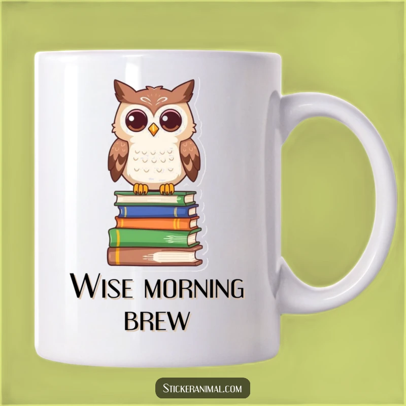 Funny Wise Owl Mug: Curious Book Lover Character Gift