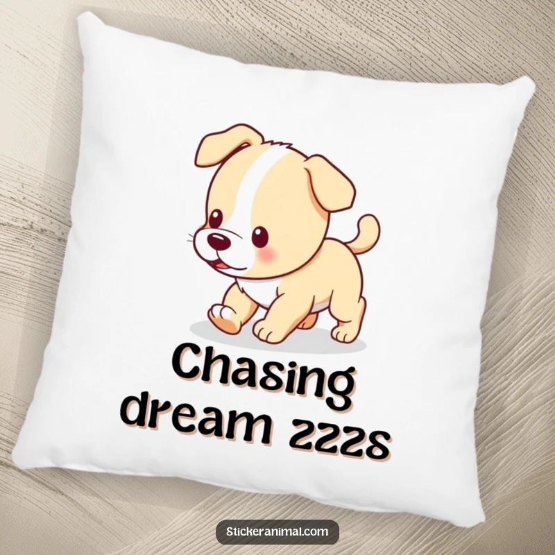 Funny pillow with a playful puppy chasing its tail, offering maximum comfort and humorous dog-themed charm.