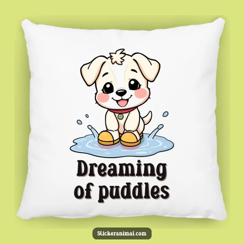 Funny Puppy Puddle Pillow - Comfy & Cheerful Accent - Sweet Funny Gift!
