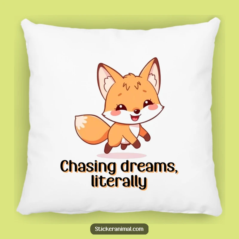 Funny Fox Tail Chase Pillow: Cozy Comfort, Hilarious Character Accent