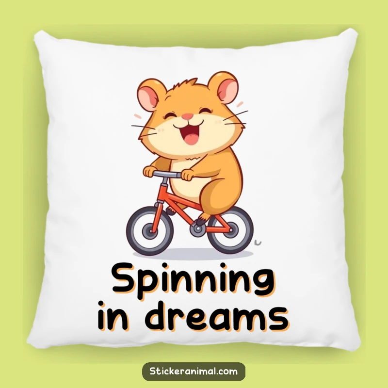 Funny Hamster Bike Pillow: Cozy Comfort, Speedy Character Gift