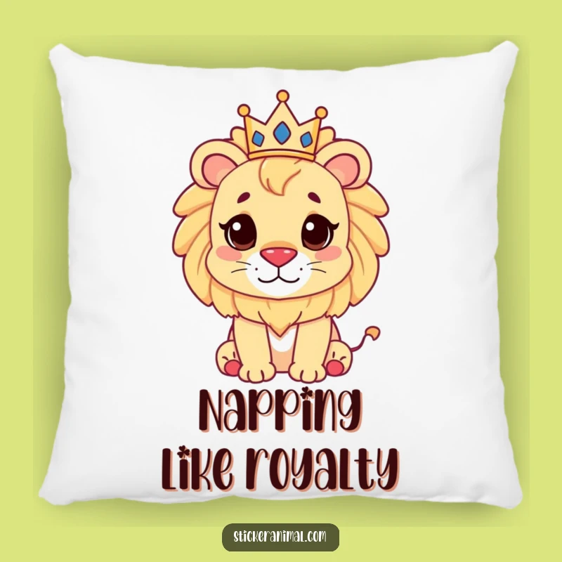 Funny Lion Crown Pillow: Soft Cushion for Regal Comfort