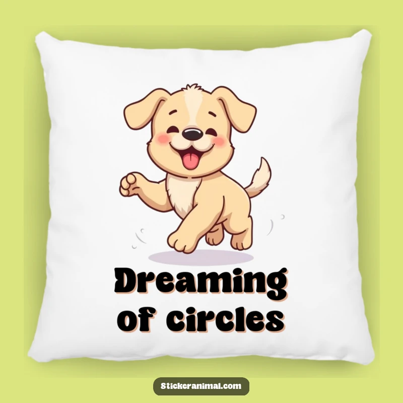 Funny Puppy Tail Chase Pillow: Comfy Cuddles & Canine Comedy