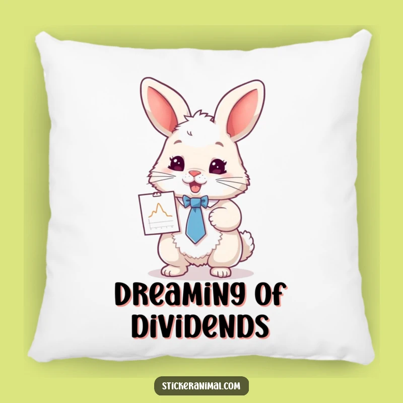 Funny Rabbit Graph Pillow: Comfy Cushion with Humorous Business Design