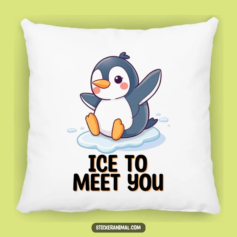 Funny Penguin Slide Pillow: Cozy Winter Comfort, Perfect Accent Gift