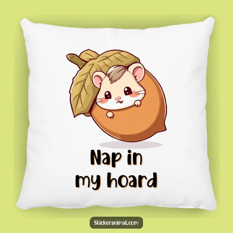 Funny Hamster Acorn Pillow: Cozy Comfort With Hilarious Mischief