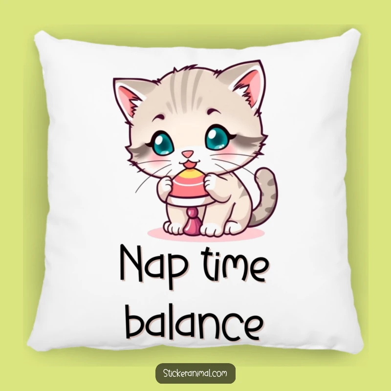 Funny Kitten Balance Pillow - Cozy & Cute Accent - Sweet Funny Gift!