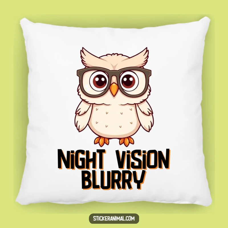 Funny Owl Spectacles Pillow: Soft Cushion for Wise and Surprised Comfort