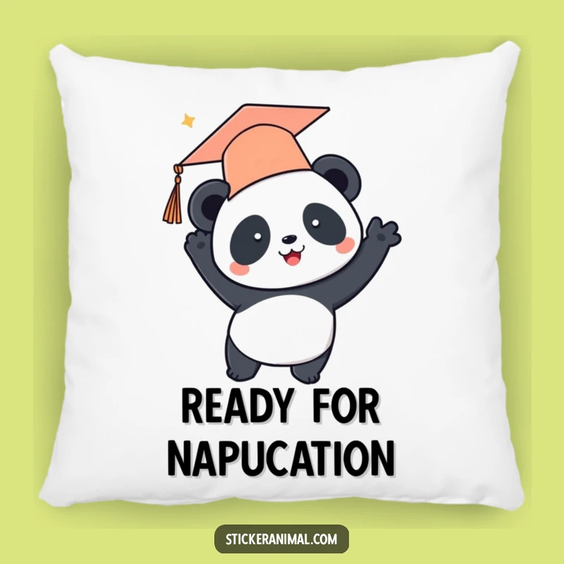 Funny Panda Graduation Pillow - Comfy Celebration Accent - Sweet Funny Gift!