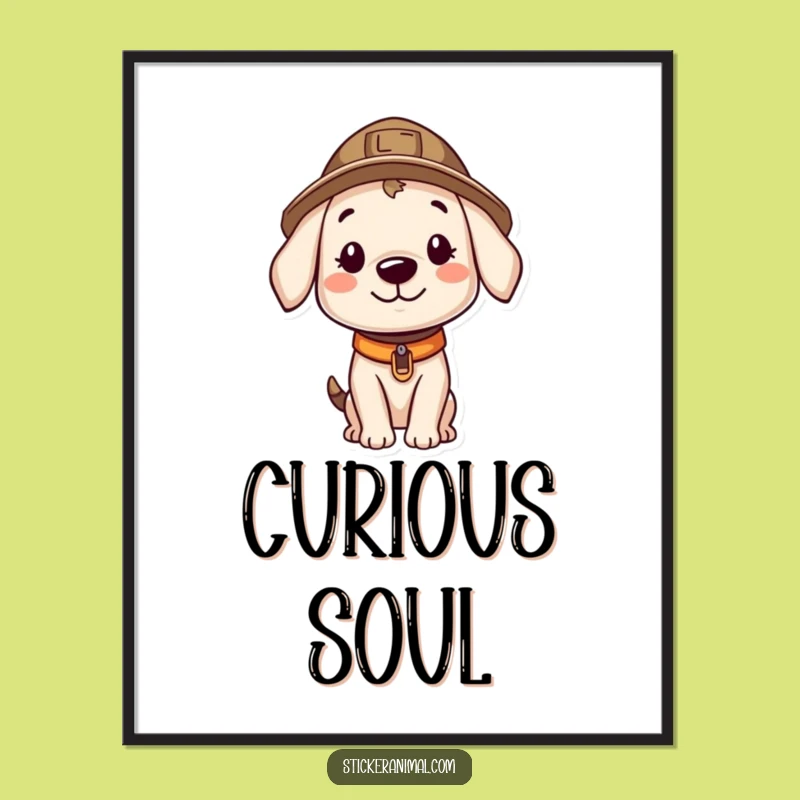 Funny Explorer Puppy Digital Art: Instant Hilarious Curiosity Decor